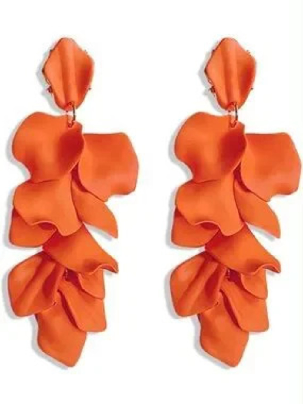 Anthropologie Orange Petal Cascade Drop Earrings - Women Jewelry